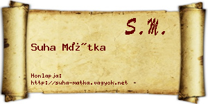 Suha Mátka névjegykártya